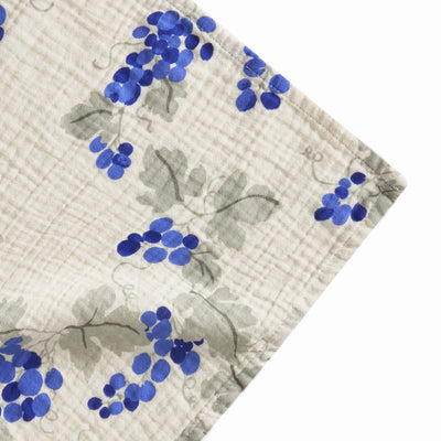 【garbo&friends】Grapes Blue Muslin Swaddle Blanket ブランケット（Sub Image-2） | Coucoubebe/ククベベ