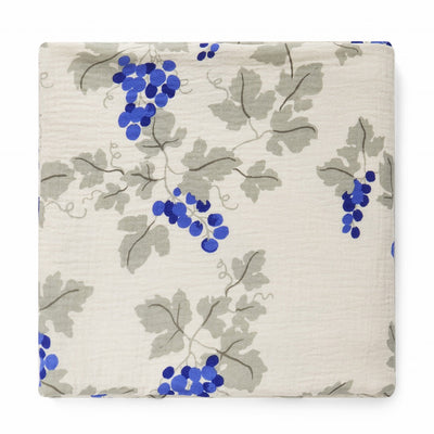 【garbo&friends】Grapes Blue Muslin Swaddle Blanket ブランケット（Sub Image-1） | Coucoubebe/ククベベ