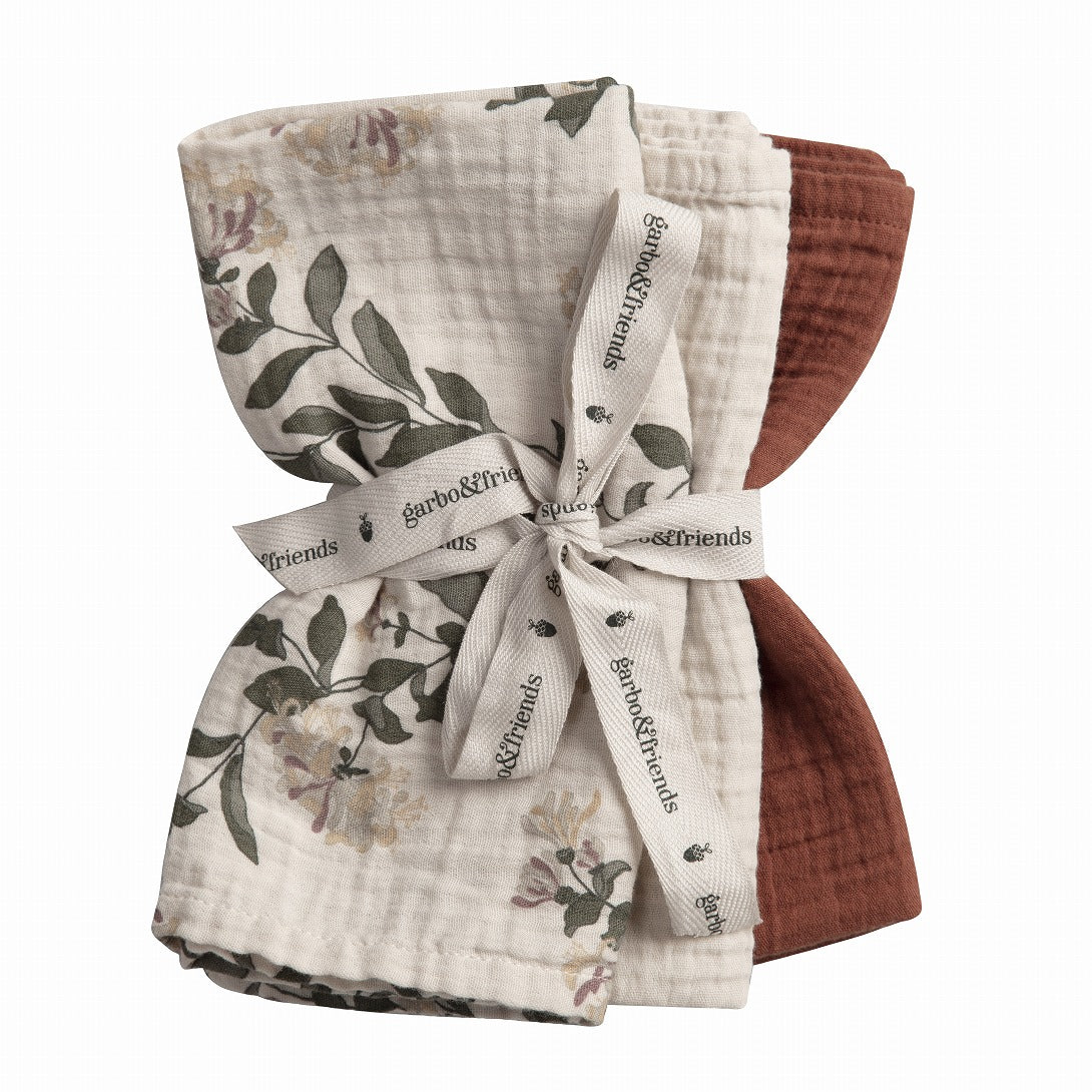 【garbo&friends】Burp Cloths 3pcs Honeysuckle　ガーゼクロス３枚セット  | Coucoubebe/ククベベ