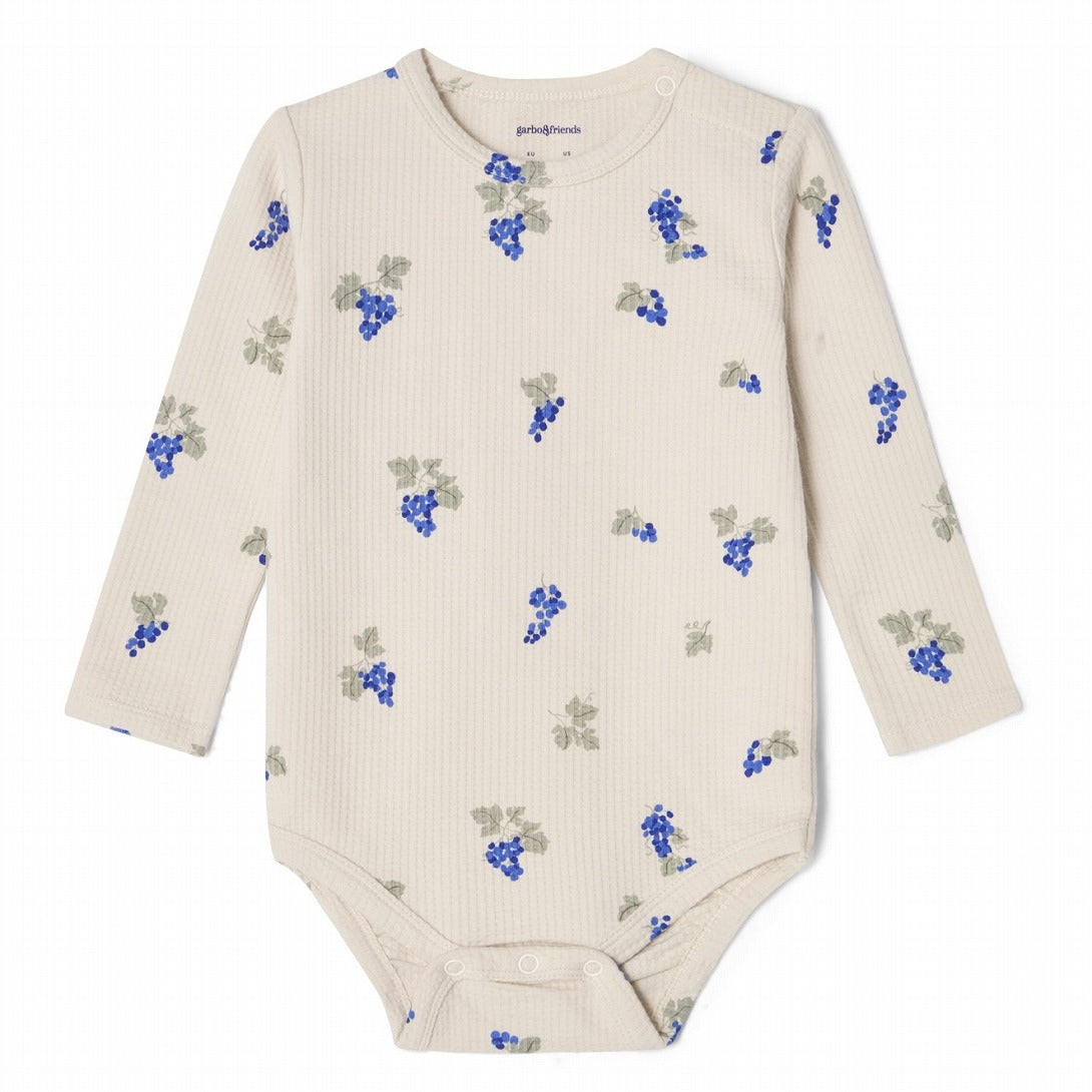 【garbo&friends】Grapes Ecru Structured Jersey LS Body ロンパース 2-6m,6-12m  | Coucoubebe/ククベベ