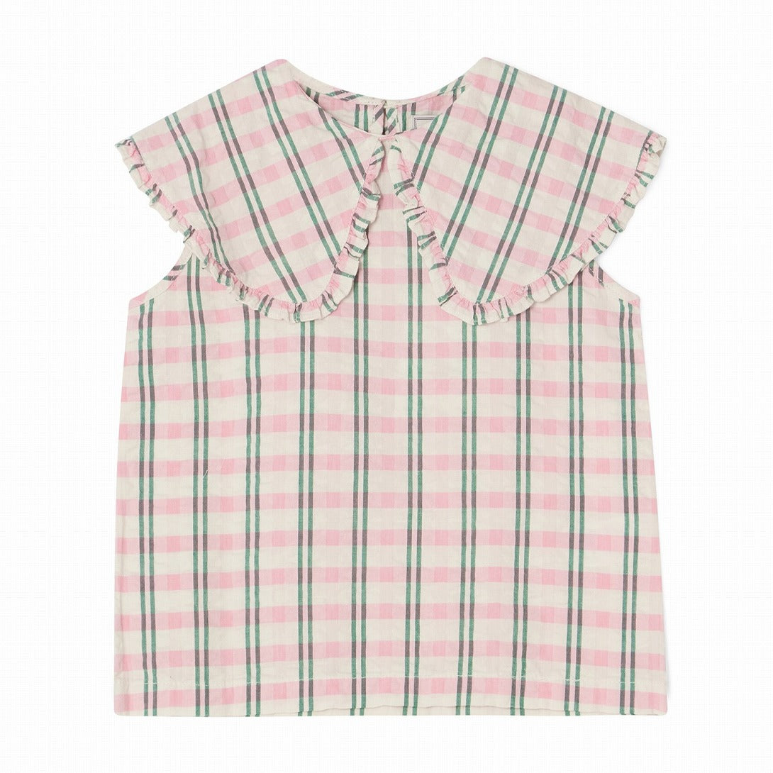 【garbo&friends】Check Carnation Seersucker Collar Blouse ブラウス 1-2y,3-4y  | Coucoubebe/ククベベ