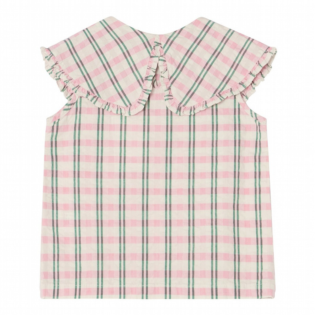 【garbo&friends】Check Carnation Seersucker Collar Blouse ブラウス 1-2y,3-4y  | Coucoubebe/ククベベ