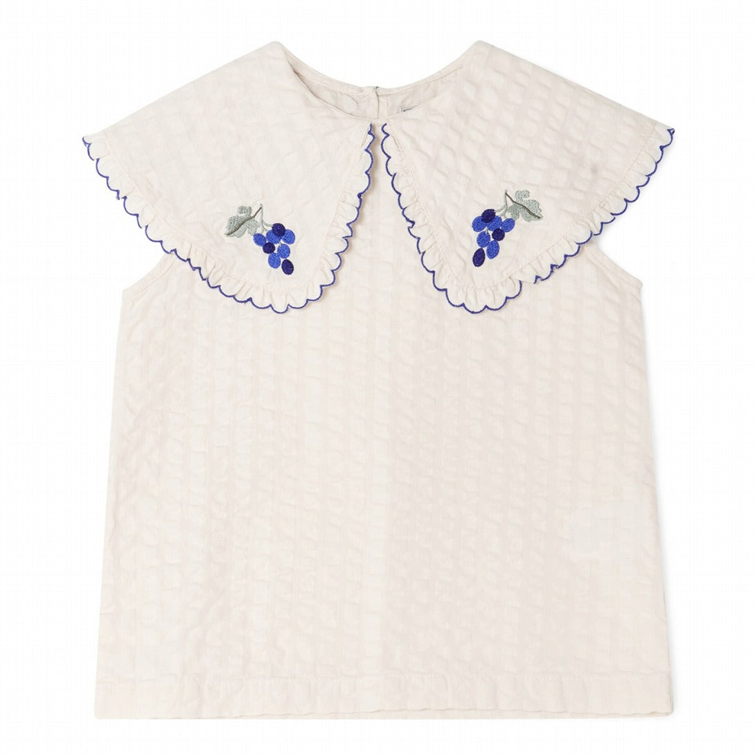 【garbo&friends】Ecru Seersucker Collar Blouse ブラウス 1-2y,3-4y  | Coucoubebe/ククベベ