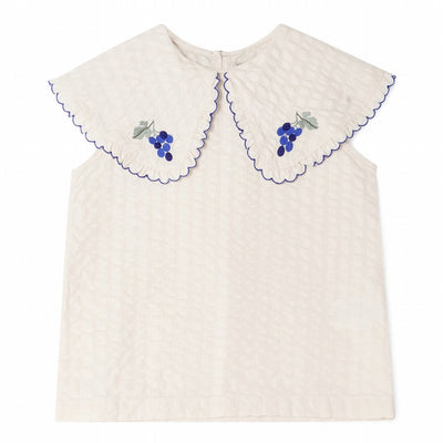 【garbo&friends】Ecru Seersucker Collar Blouse ブラウス 1-2y,3-4y（Sub Image-1） | Coucoubebe/ククベベ