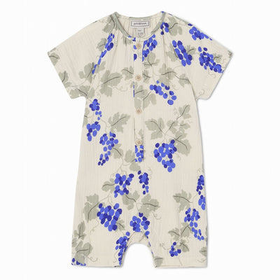 【garbo&friends】Grapes Blue Muslin Onesie ロンパース 2-6m,6-12m（Sub Image-1） | Coucoubebe/ククベベ