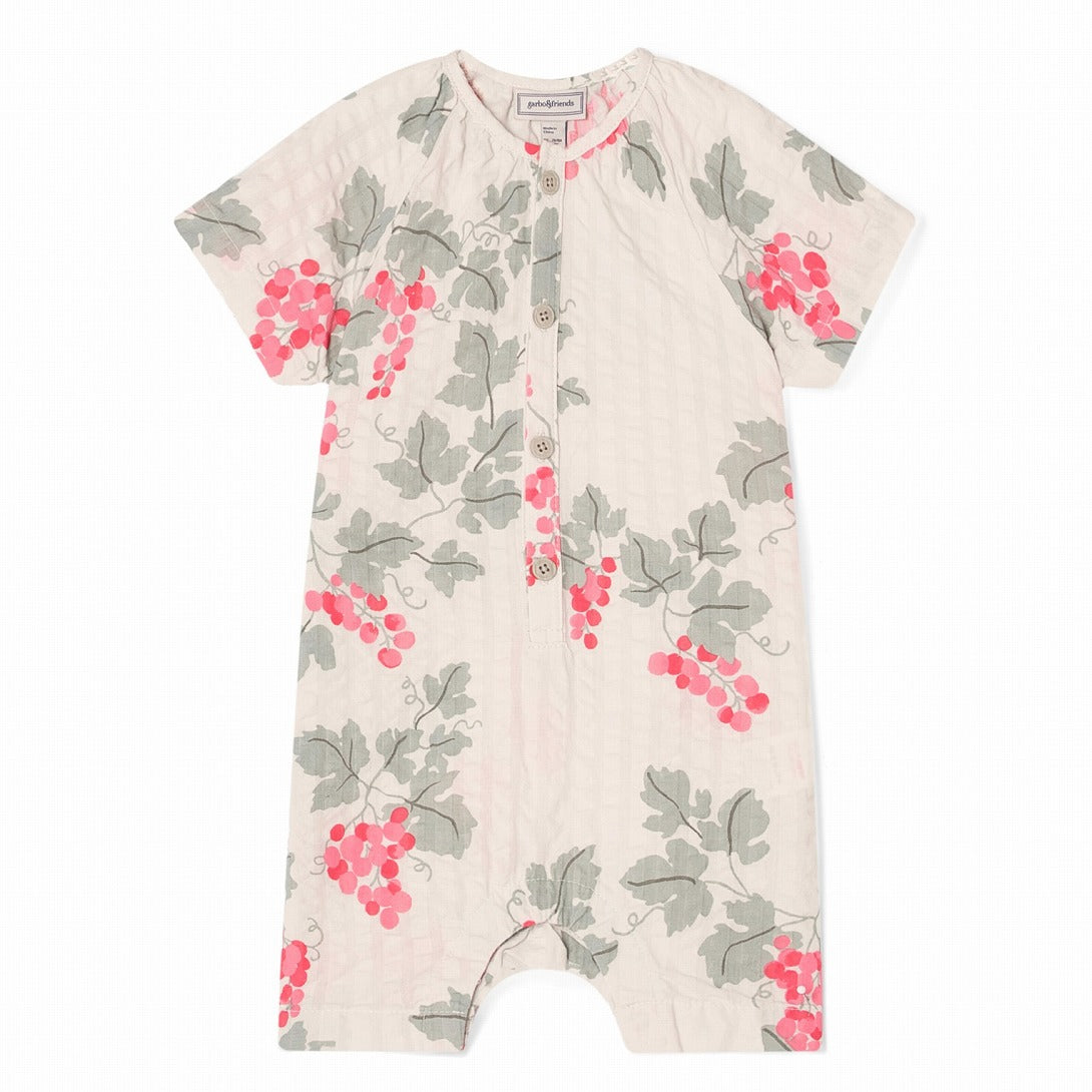 【garbo&friends】Grapes Pink Seersucker Onesie ロンパース 2-6m,6-12m  | Coucoubebe/ククベベ