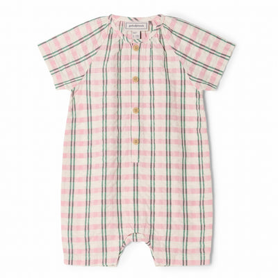 【garbo&friends】Check Carnation Seersucker Onesie ロンパース 2-6m,6-12m（Sub Image-1） | Coucoubebe/ククベベ