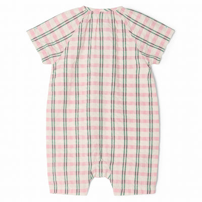 【garbo&friends】Check Carnation Seersucker Onesie ロンパース 2-6m,6-12m（Sub Image-2） | Coucoubebe/ククベベ