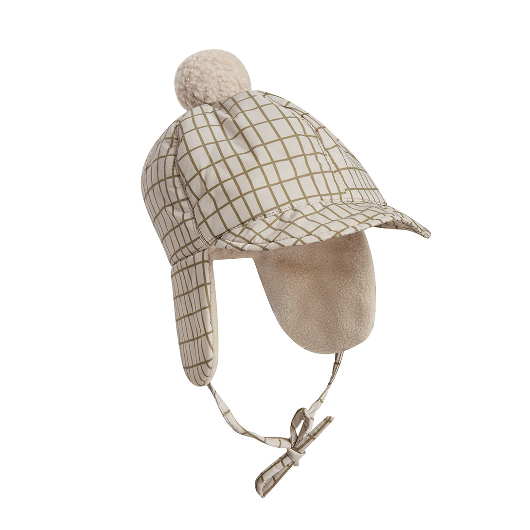 【garbo&friends】【40%OFF】Checks Olive Winter Baby Hat チェック柄ファラップイヤーハット 6-18m  | Coucoubebe/ククベベ