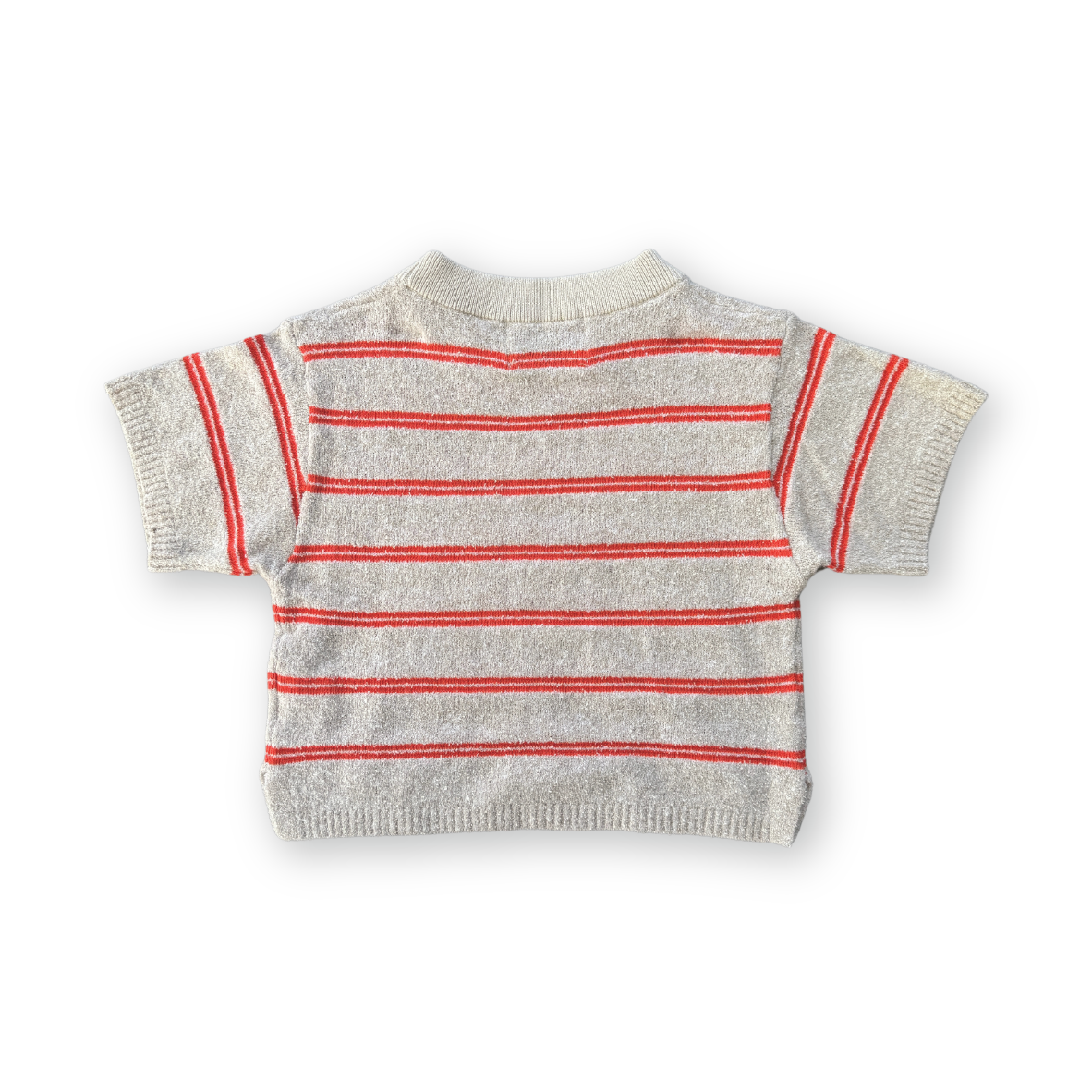 【GROWN】Knitted Terry Striped Tee Dune/Rosso Tシャツ 12-18m,18-24m,2-3y,3-4y  | Coucoubebe/ククベベ