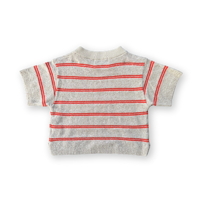 【GROWN】Knitted Terry Striped Tee Dune/Rosso Tシャツ 12-18m,18-24m,2-3y,3-4y（Sub Image-2） | Coucoubebe/ククベベ