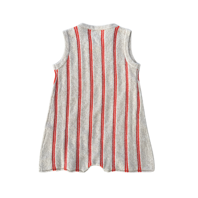 【GROWN】Knitted Terry Striped Romper Dune/Rosso ロンパース 6-12m,12-18m,18-24m（Sub Image-2） | Coucoubebe/ククベベ