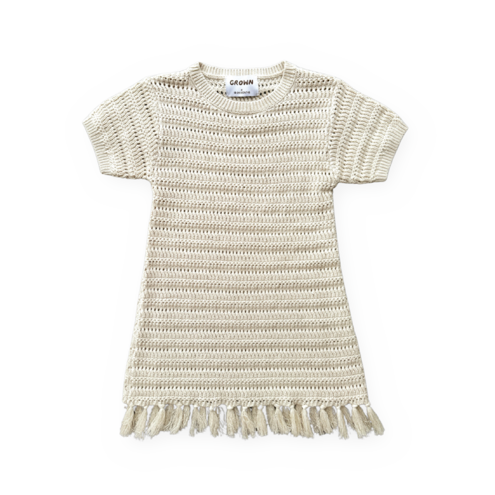 【GROWN】Knitted Tassel Dress Dune ワンピース 12-18m,18-24m,2-3y,3-4y  | Coucoubebe/ククベベ