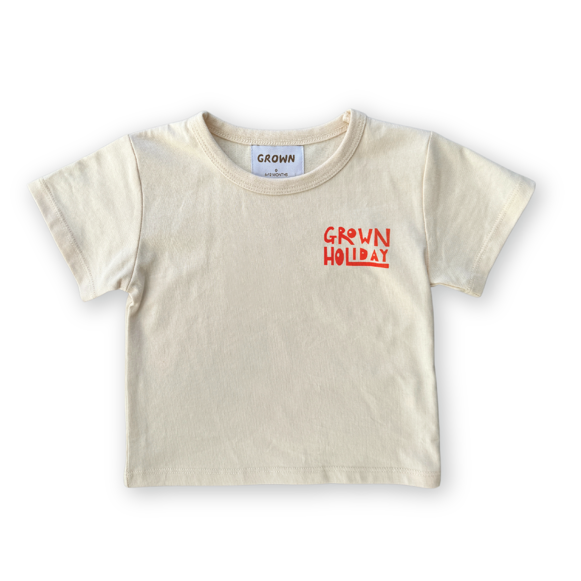 【GROWN】Organic Everyday Palm Tee Natural Tシャツ 12-18m,18-24m,2-3y,3-4y  | Coucoubebe/ククベベ