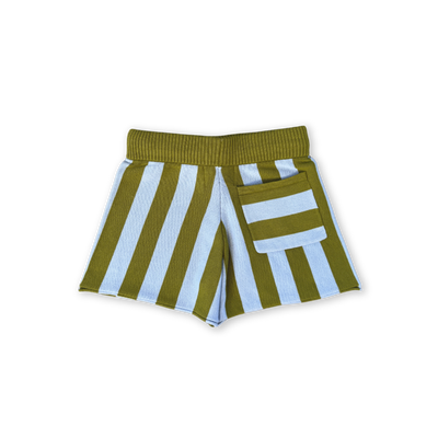 【GROWN】Vertical Stripe Knit Shorts Ocean&Leaf ショーツ 6-12m,12-18m,18-24m,2-3y,3-4y（Sub Image-2） | Coucoubebe/ククベベ
