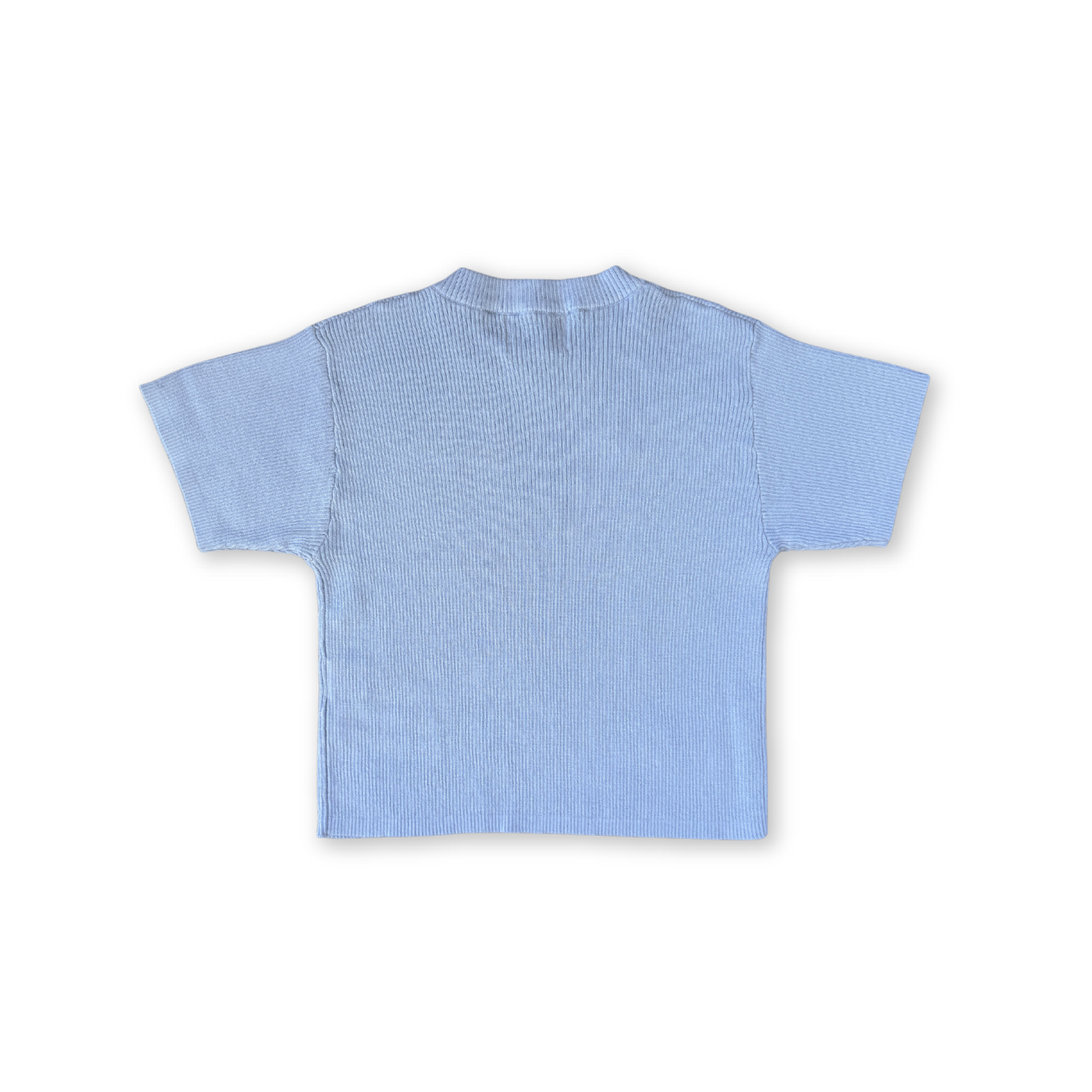 【GROWN】Organic Ribbed Knit Logo Tee Ocean Tシャツ 12-18m,18-24m,2-3y,3-4y  | Coucoubebe/ククベベ