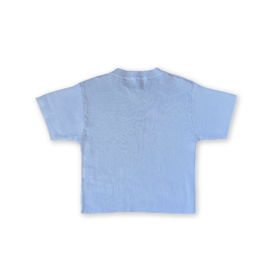【GROWN】Organic Ribbed Knit Logo Tee Ocean Tシャツ 12-18m,18-24m,2-3y,3-4y（Sub Image-2） | Coucoubebe/ククベベ