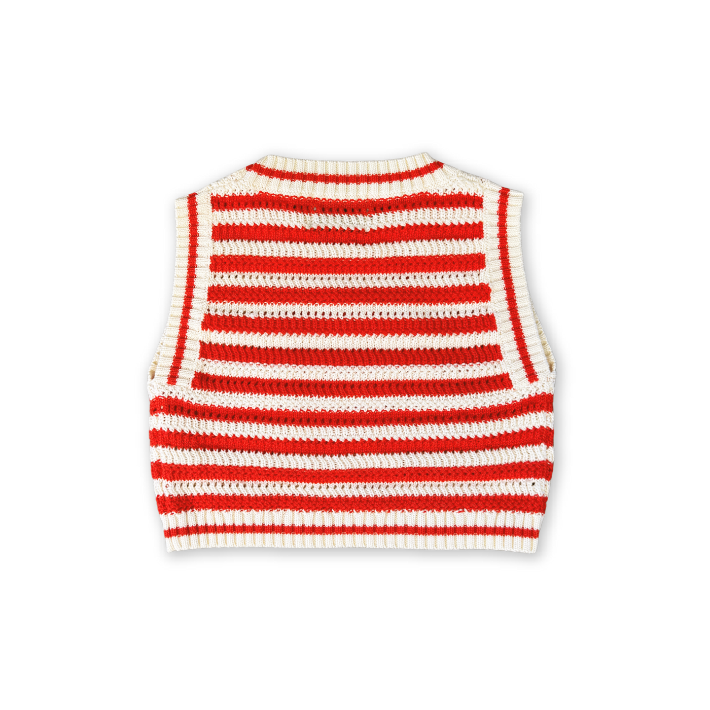 【GROWN】Knitted Crochet Shell Vest Chilli ベスト 12-18m,18-24m,2-3y,3-4y  | Coucoubebe/ククベベ