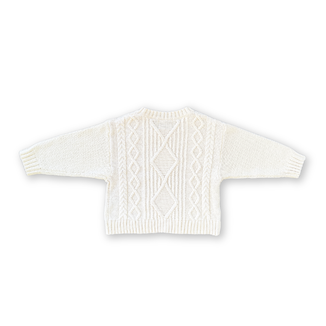 【GROWN】Chunky Cable Knit Pull Over Milk ニット 12-18m,18-24m,2-3y,3-4y  | Coucoubebe/ククベベ