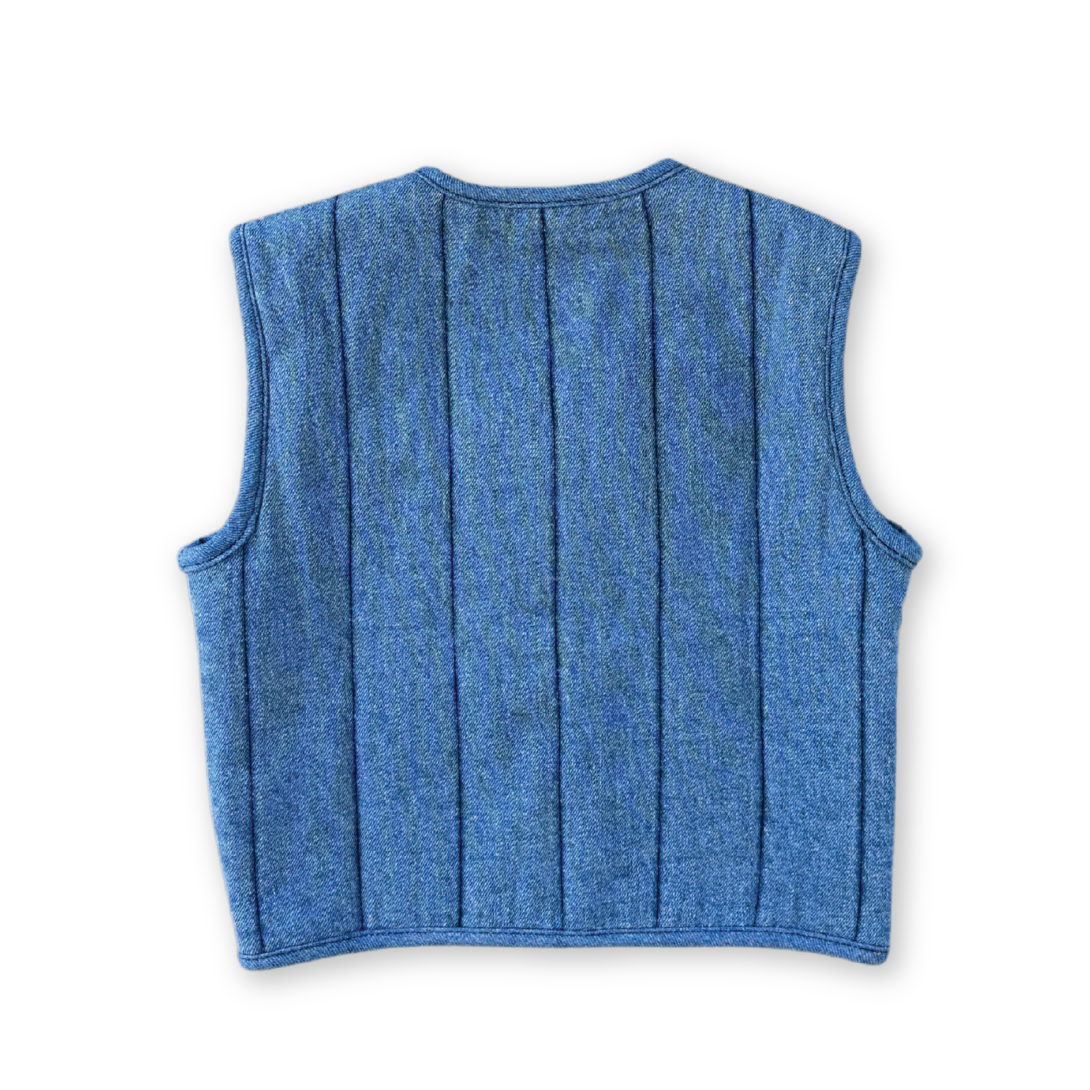 【GROWN】Quilted Reversible Vest Denim&Paint ベスト 12-18m,18-24m,2-3y,3-4y  | Coucoubebe/ククベベ