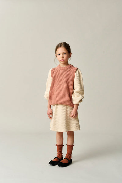 【my little cozmo】【40%OFF】Quilted zigzag dress Stone ワンピース 2Y,4Y（Sub Image-6） | Coucoubebe/ククベベ
