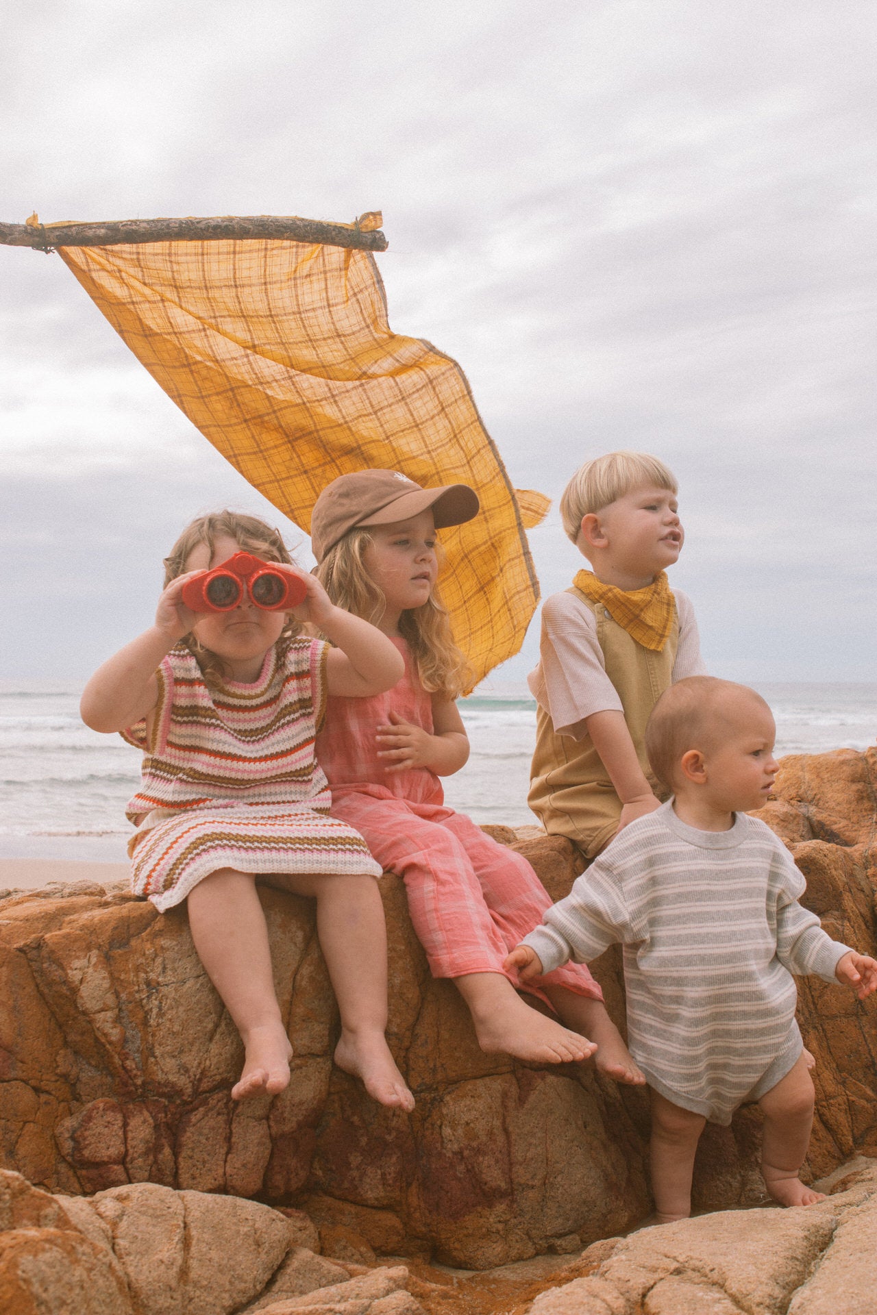 【GROWN】Organic Sunshine Stripe Knit Top ニット 6-12m,12-18m,18-24m,2-3y,3-4y  | Coucoubebe/ククベベ