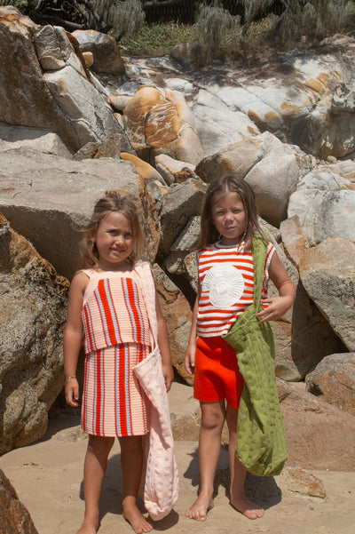 【GROWN】Knitted Crochet Shell Vest Chilli ベスト 12-18m,18-24m,2-3y,3-4y（Sub Image-10） | Coucoubebe/ククベベ