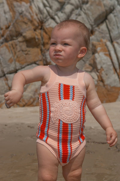 【GROWN】Island Stripe Shell Singletsuit ロンパース 3-6m,6-12m,12-18m（Sub Image-3） | Coucoubebe/ククベベ