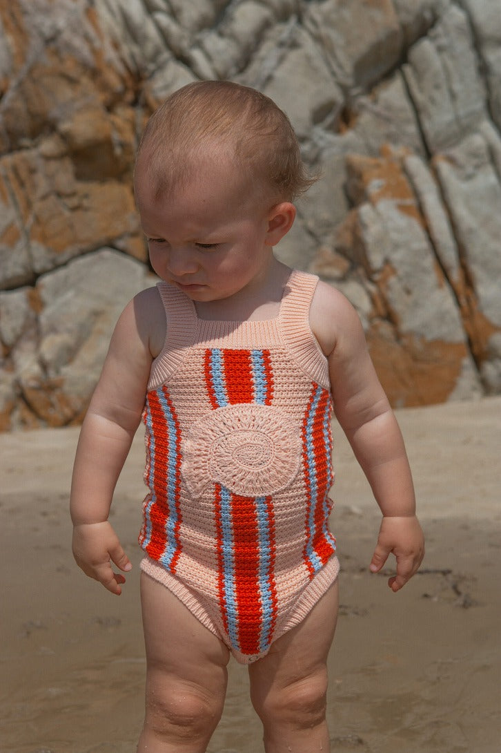 【GROWN】Island Stripe Shell Singletsuit ロンパース 3-6m,6-12m,12-18m  | Coucoubebe/ククベベ