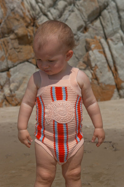 【GROWN】Island Stripe Shell Singletsuit ロンパース 3-6m,6-12m,12-18m（Sub Image-4） | Coucoubebe/ククベベ