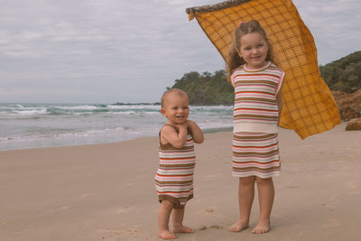 【GROWN】Organic Sunshine Stripe Knit Romper ロンパース 3-6m,6-12m,12-18m（Sub Image-7） | Coucoubebe/ククベベ