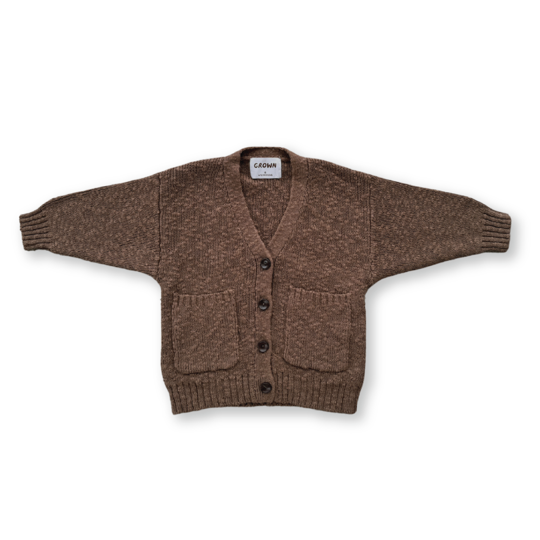 【GROWN】Textured Cardigan Mud カーディガン 12-18m,18-24m,2-3y,3-4y  | Coucoubebe/ククベベ