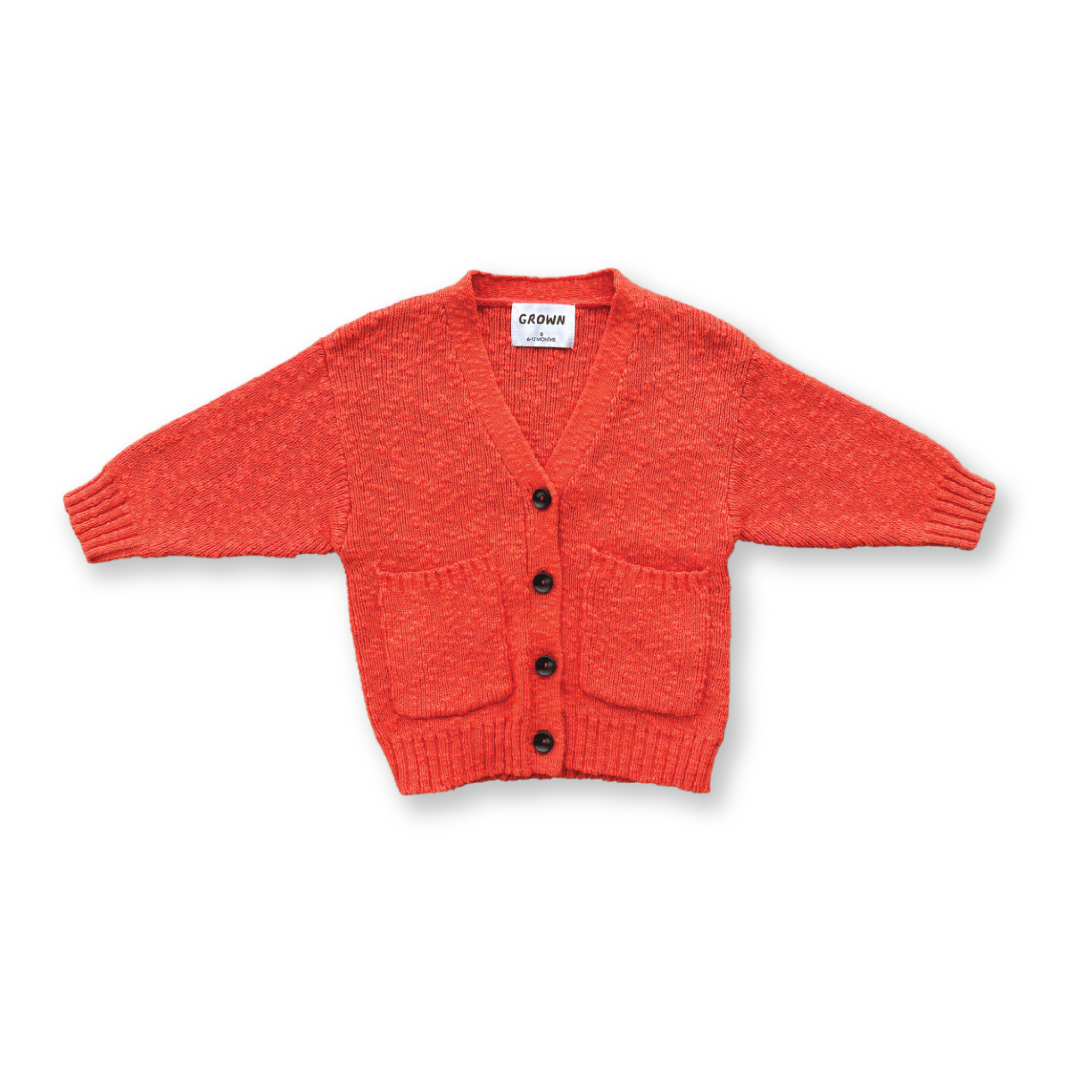 【GROWN】Textured Cardigan Port Red カーディガン 12-18m,18-24m,2-3y,3-4y  | Coucoubebe/ククベベ