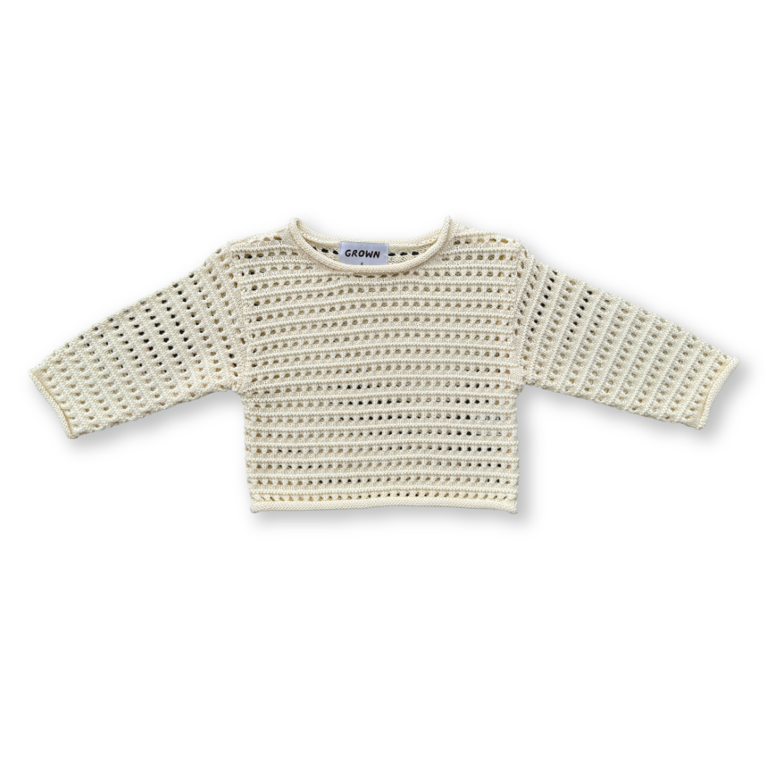 【GROWN】Summer Knit Pull Over Milk サマーニット 12-18m,18-24m,2-3y,3-4y  | Coucoubebe/ククベベ