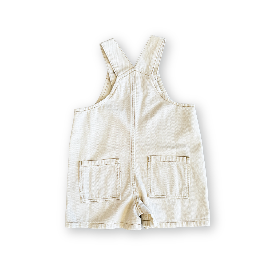 【GROWN】Organic Everyday Twill Short Overalls Milk オーバーオール 6-12m,12-18m,18-24m,2-3y,3-4y  | Coucoubebe/ククベベ