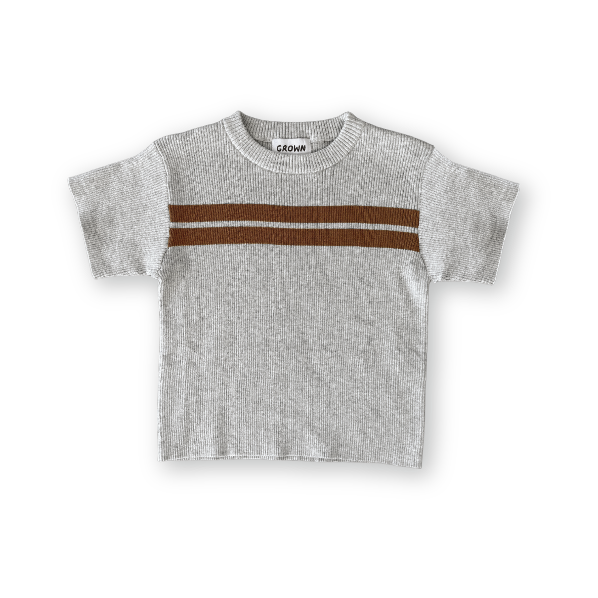 【GROWN】Organic Twin Striped Ribbed Knit Tee Tシャツ 12-18m,18-24m,2-3y,3-4y  | Coucoubebe/ククベベ