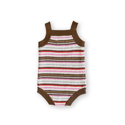 【GROWN】Organic Sunshine Stripe Knit Romper ロンパース 3-6m,6-12m,12-18m（Sub Image-2） | Coucoubebe/ククベベ