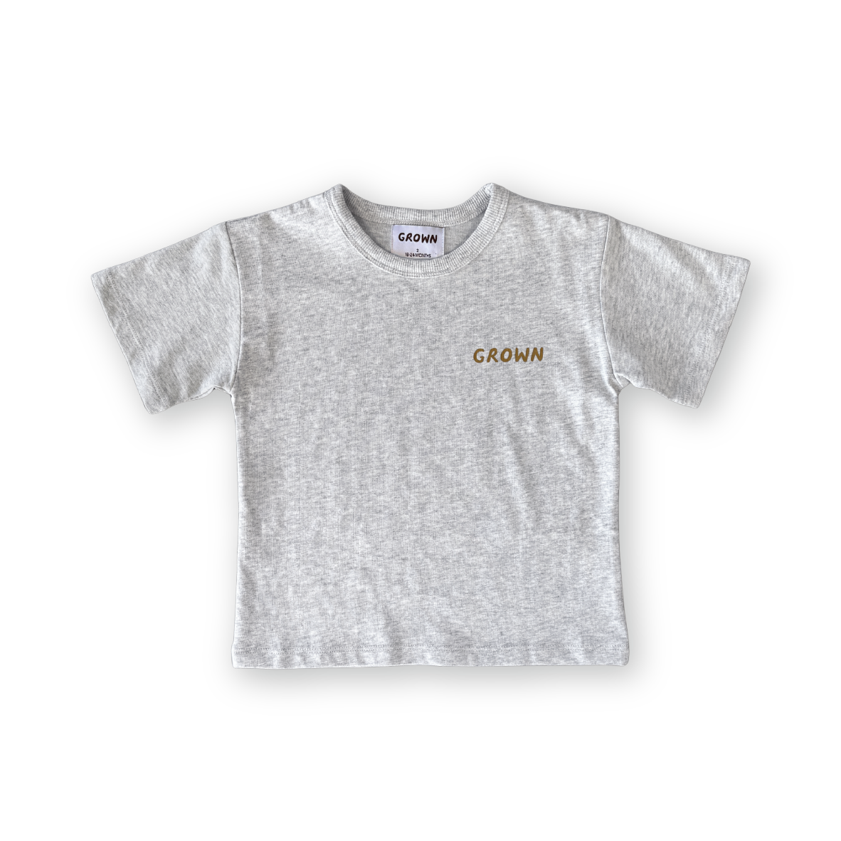 【GROWN】Organic Sunshine Tee Grey Marle Tシャツ 12-18m,18-24m,2-3y,3-4y  | Coucoubebe/ククベベ