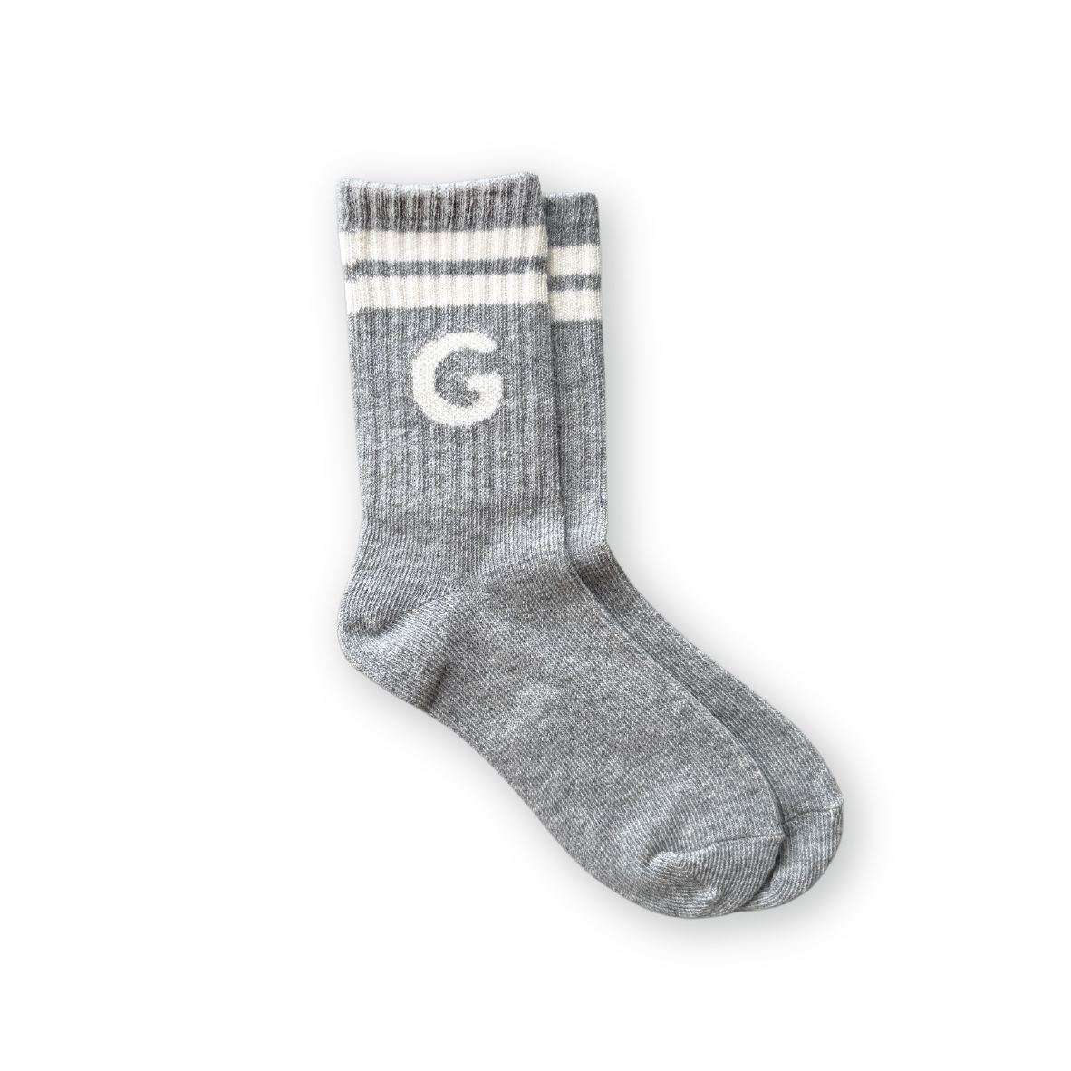 【GROWN】Stripe Logo Socks Grey Marle 靴下 1-2y,2-4y  | Coucoubebe/ククベベ