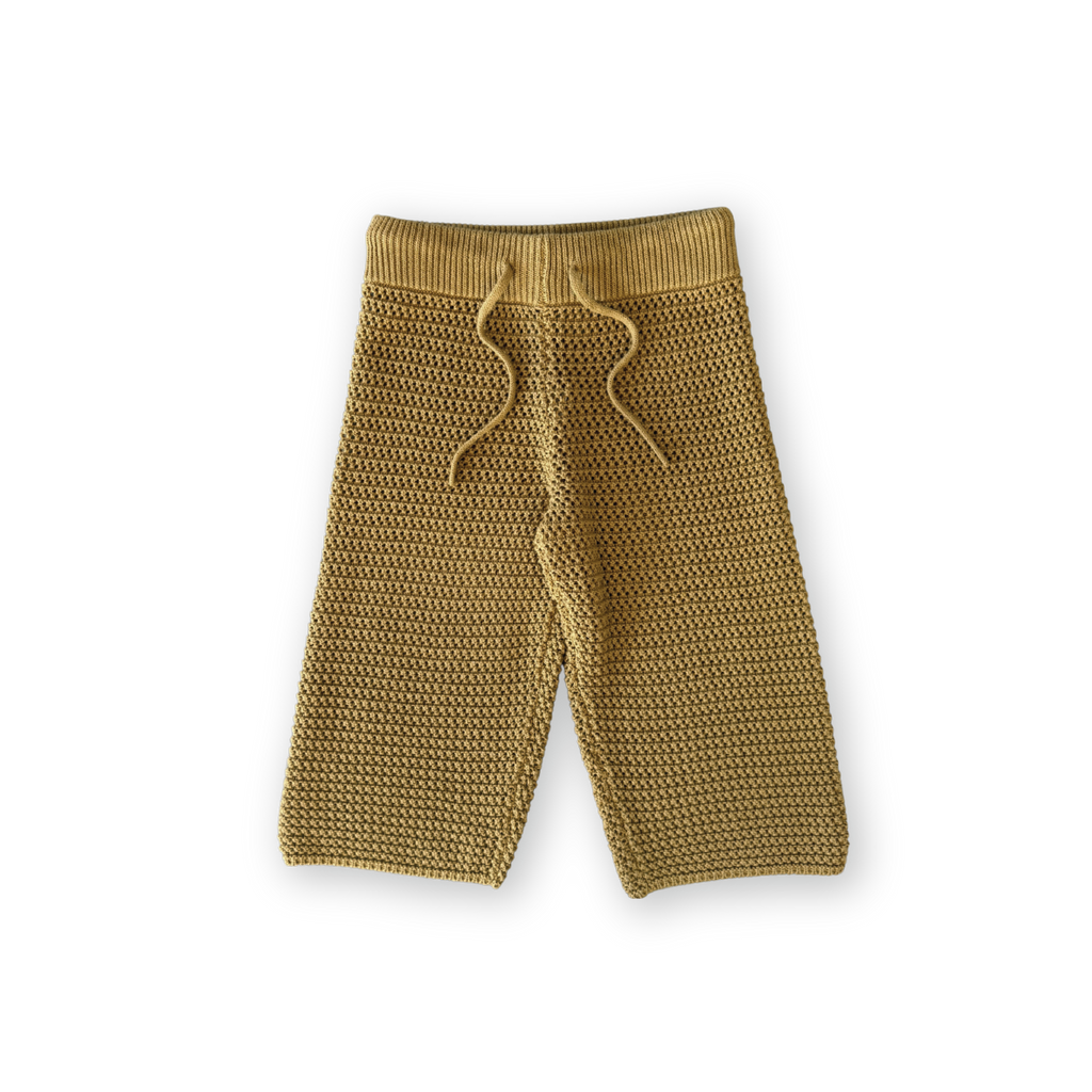 GROWN パンツ 6〜12m 夏リネンu0026コットン　ブラウン ○grown in the sun コットンリネンパンツ