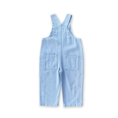 【GROWN】Organic Embroidery Posy Overalls Ice Blue オーバーオール 6-12m,12-18m,18-24m,2-3y（Sub Image-2） | Coucoubebe/ククベベ