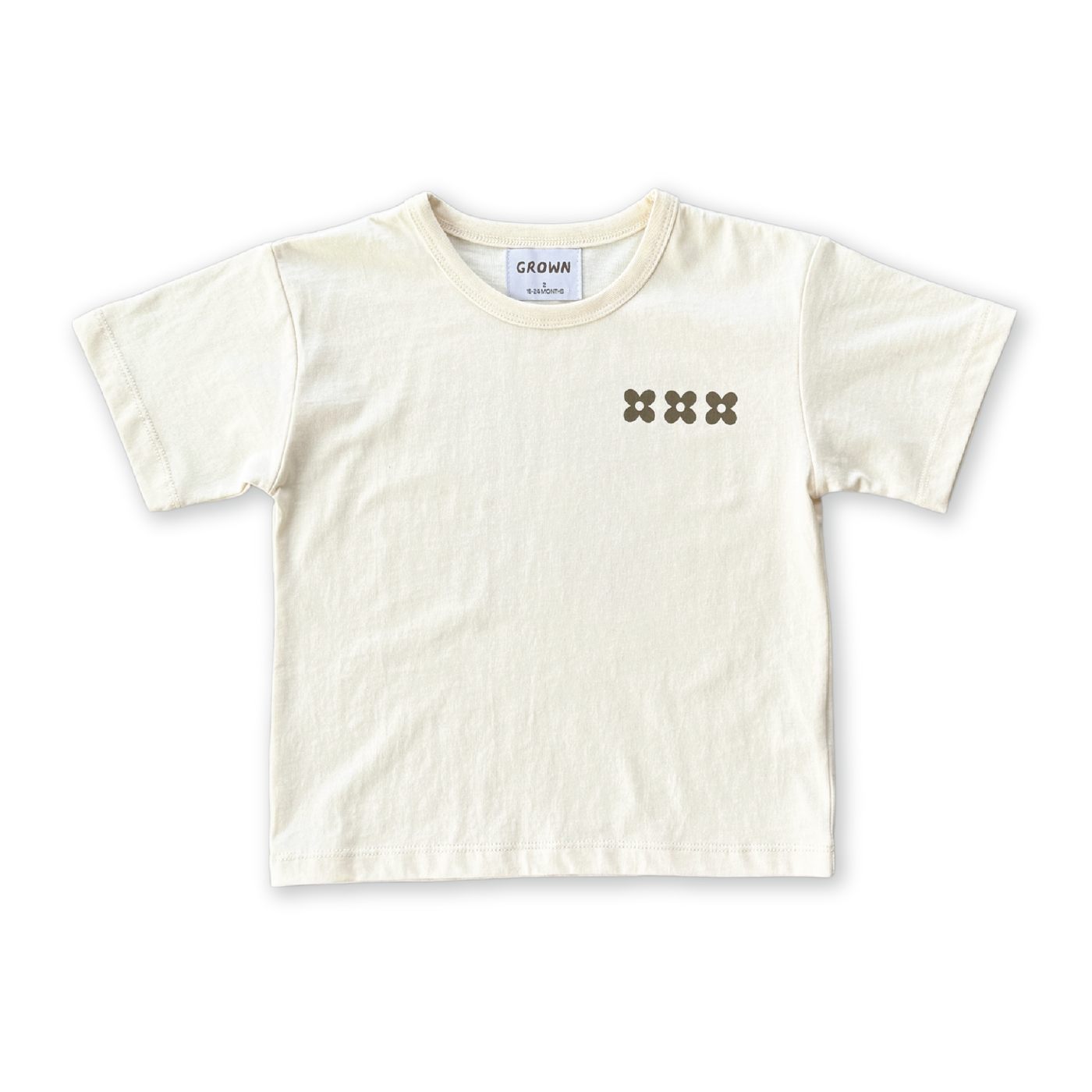 【GROWN】Posy Organic Tee Milk Tシャツ 6-12m,12-18m,18-24m,2-3y,3-4y  | Coucoubebe/ククベベ