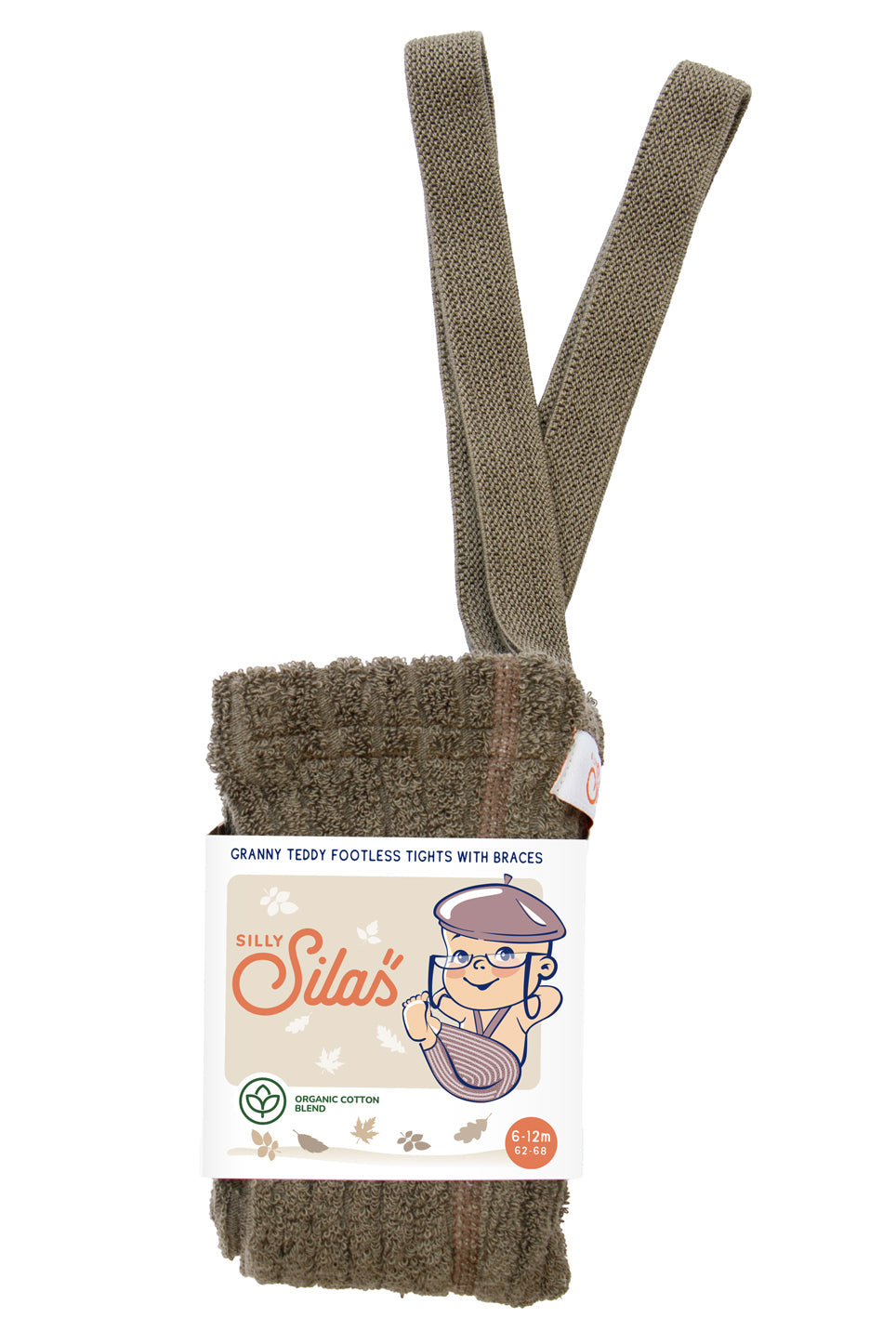 【SILLLY Silas】Granny Teddy Warmy Footless Collection SeaWeed Brown  レギンス 6-12m,1-2y,2-3y  | Coucoubebe/ククベベ