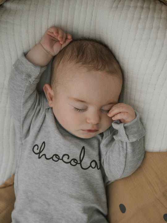 organic zoo】Grey Melange Chocolate Bodysuit ロンパース 0-3M