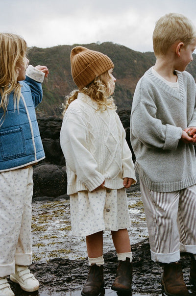 【GROWN】Chunky Cable Knit Pull Over Milk ニット 12-18m,18-24m,2-3y,3-4y（Sub Image-9） | Coucoubebe/ククベベ