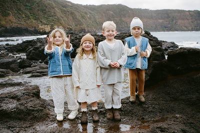 【GROWN】Quilted Reversible Vest Denim&Paint ベスト 12-18m,18-24m,2-3y,3-4y（Sub Image-13） | Coucoubebe/ククベベ