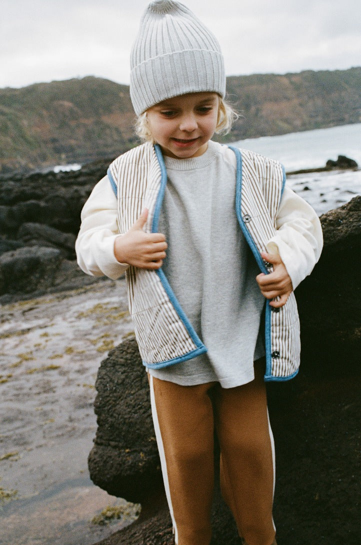 【GROWN】Quilted Reversible Vest Denim&Paint ベスト 12-18m,18-24m,2-3y,3-4y  | Coucoubebe/ククベベ