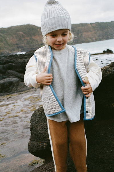 【GROWN】Quilted Reversible Vest Denim&Paint ベスト 12-18m,18-24m,2-3y,3-4y（Sub Image-10） | Coucoubebe/ククベベ