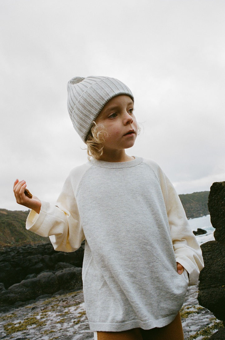 【GROWN】Ribbed Pixie Beanie Grey Marle 帽子 S,M,L  | Coucoubebe/ククベベ