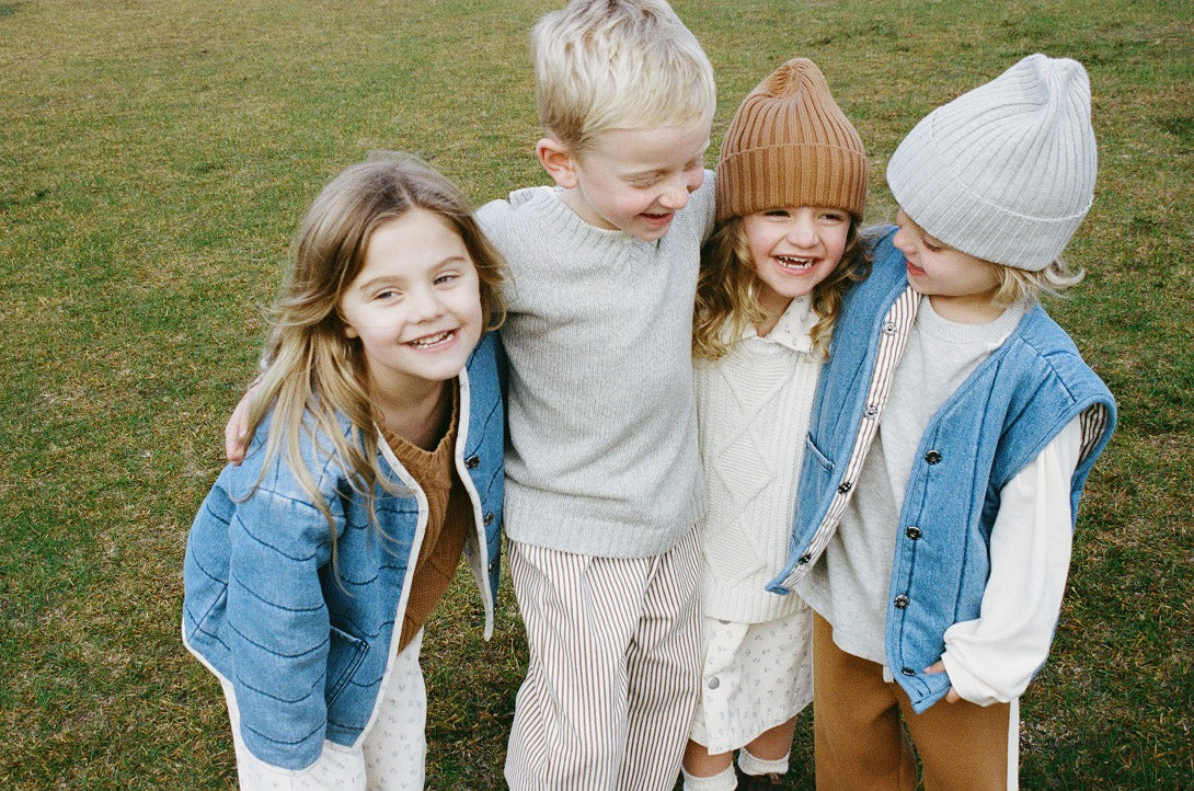 【GROWN】Quilted Reversible Vest Denim&Paint ベスト 12-18m,18-24m,2-3y,3-4y  | Coucoubebe/ククベベ